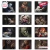 Grid view of Horror Movie and Cats 2027 Wall Calendar pages featuring various horror villains holding cats.