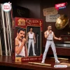 Front view of the Hot Toys Queen Live Aid 1985 55th Anniversary Figure standing next to its branded packaging box.