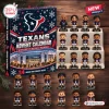 Front view of Houston Texans NFL Advent Calendar box and twenty-four mini player figurines.