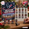Front view of Houston Texans NFL Advent Calendar box with miniature player figurines.