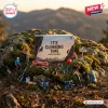 Front view of It's Climbing Time Mountaineering Advent Calendar surrounded by miniature gear on mossy rock.