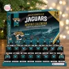 Front view of Jacksonville Jaguars Christmas Advent Calendar box with miniature toy figures.