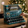 Front view of Jacksonville Jaguars Christmas Advent Calendar with miniature player figures on display.