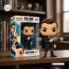 Front view of the James Bond Dr. No 65th Anniversary Vinyl Figure outside its box on a wooden desk.