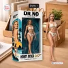 Front view of James Bond Dr. No Collectible Doll in packaging alongside unboxed figure.