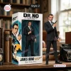 Front view of James Bond Dr. No collectible doll standing beside its packaging box.