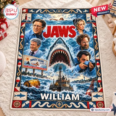Jaws Movie Personalized Blanket
