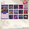 Grid display showing K-Pop Demon Hunters 2027 Wall Calendar pages with character artwork.