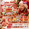 Child in Santa hat holding a Kansas City Chiefs Dumpling Advent Calendar toy piece next to the boxed set.