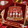 Top-down view of Kansas City Chiefs Kingdom 2026 Christmas Ornament in a red velvet box.