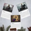 Top-down view of three open 2027 wall calendar pages displaying January, February, and March.