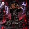 Front view of the Ken Carson Chaos Vinyl Figurine on a concert stage base.
