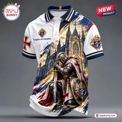 Knights of Columbus Crusader White Polo Shirt