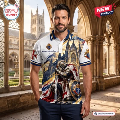 Knights of Columbus Crusader White Polo Shirt