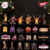 Front view of Kobe Bryant Los Angeles Lakers 2026 Advent Calendar showing twenty four miniature figures and icons.