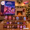 Front view of Kpop Star Guardians Advent Calendar 2026 with box and figurines displayed on shelves.
