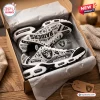 Top view of Las Vegas Raiders Custom Sport Air Max Plus Shoes in a shoebox.