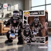 Front view of Las Vegas Raiders Gorilla Rilla Vinyl Figure outside its box with a large silver chain.