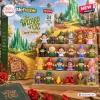 Front view of Little People The Wizard of Oz Advent Calendar with packaging and twenty-four displayed mini figures on tiered shelves.