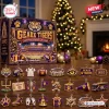Front view of a Louisiana State University Tigers Christmas Advent Calendar with twenty four numbered collectible ornaments.