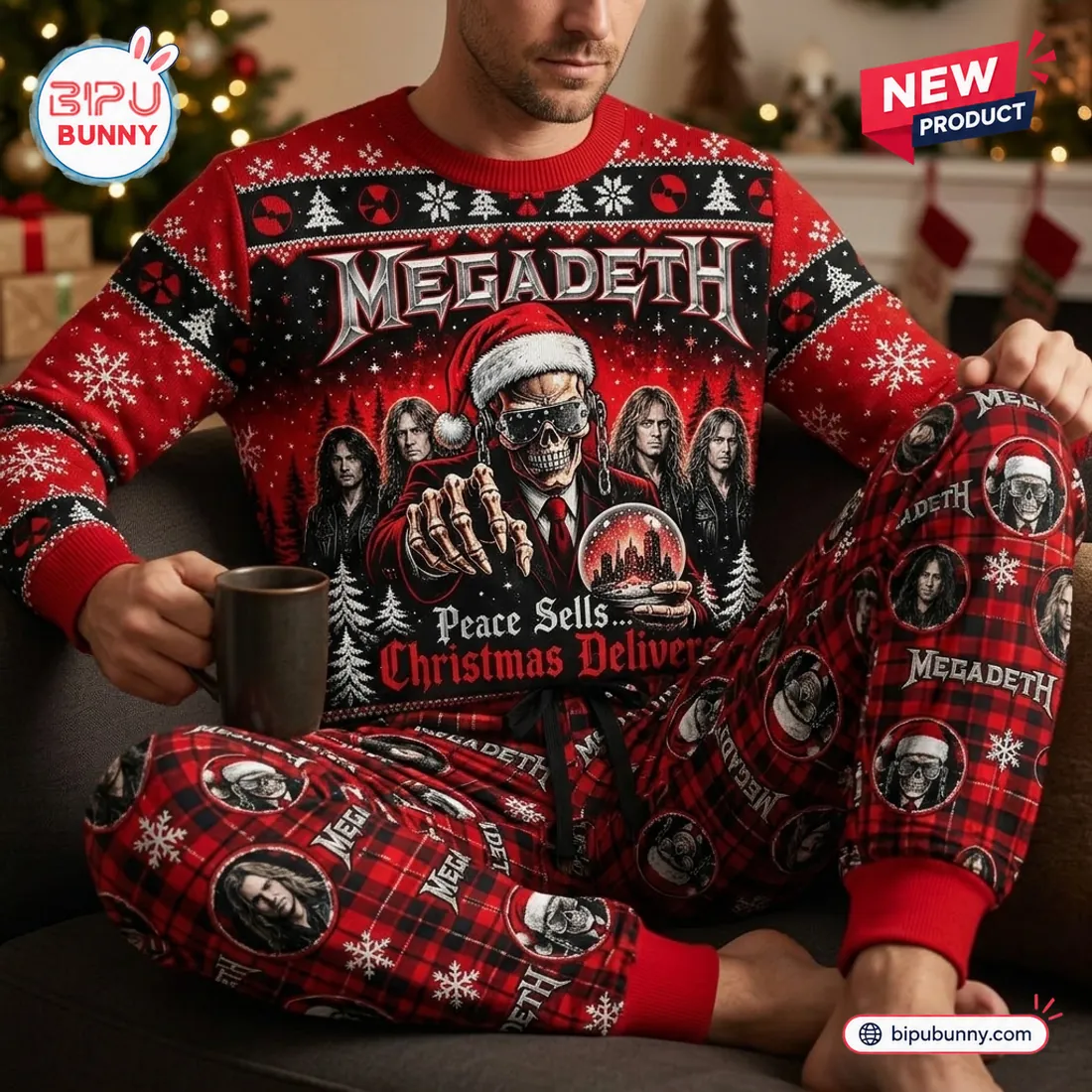 Megadeth Christmas Sweater And Jogger Pants Set Megadeth Christmas Sweater And Jogger Pants Set