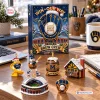 Front view of Merry Christmas 2026 Milwaukee Brewers Advent Calendar box and holiday ornaments.