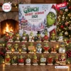 Front view of Merry Christmas The Grinch Advent Calendar 2026 with twenty four numbered character figurines displayed.