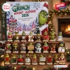 Front view of Merry Christmas The Grinch Advent Calendar 2026 box with numbered miniature figurines displayed.