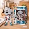Front view of Miami Dolphins TD Mascot 60th Anniversary Vinyl Figure standing beside its retail box.