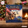 Front view of the Military Veteran Pride Advent Calendar 2026 featuring a patriotic eagle, flag, and military iconography.