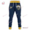 Front view of blue Milwaukee Brewers 2026 World Series Champions sweatpants with yellow waistband.