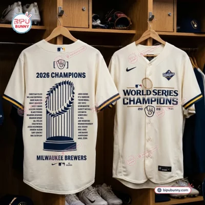 Milwaukee Brewers 2026 World Series Champions Cream Baseball Jersey