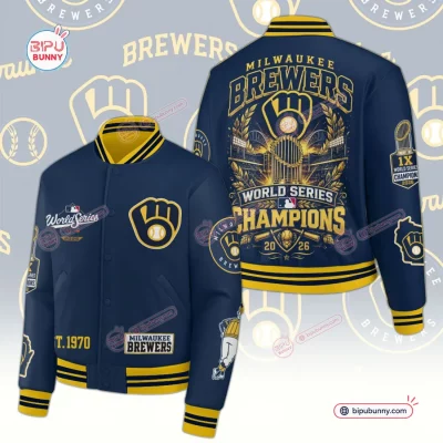 Milwaukee Brewers 2026 World Series Champions Navy Varsity Jacket