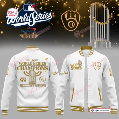 Milwaukee Brewers Champions White Baseball Jacket 2026