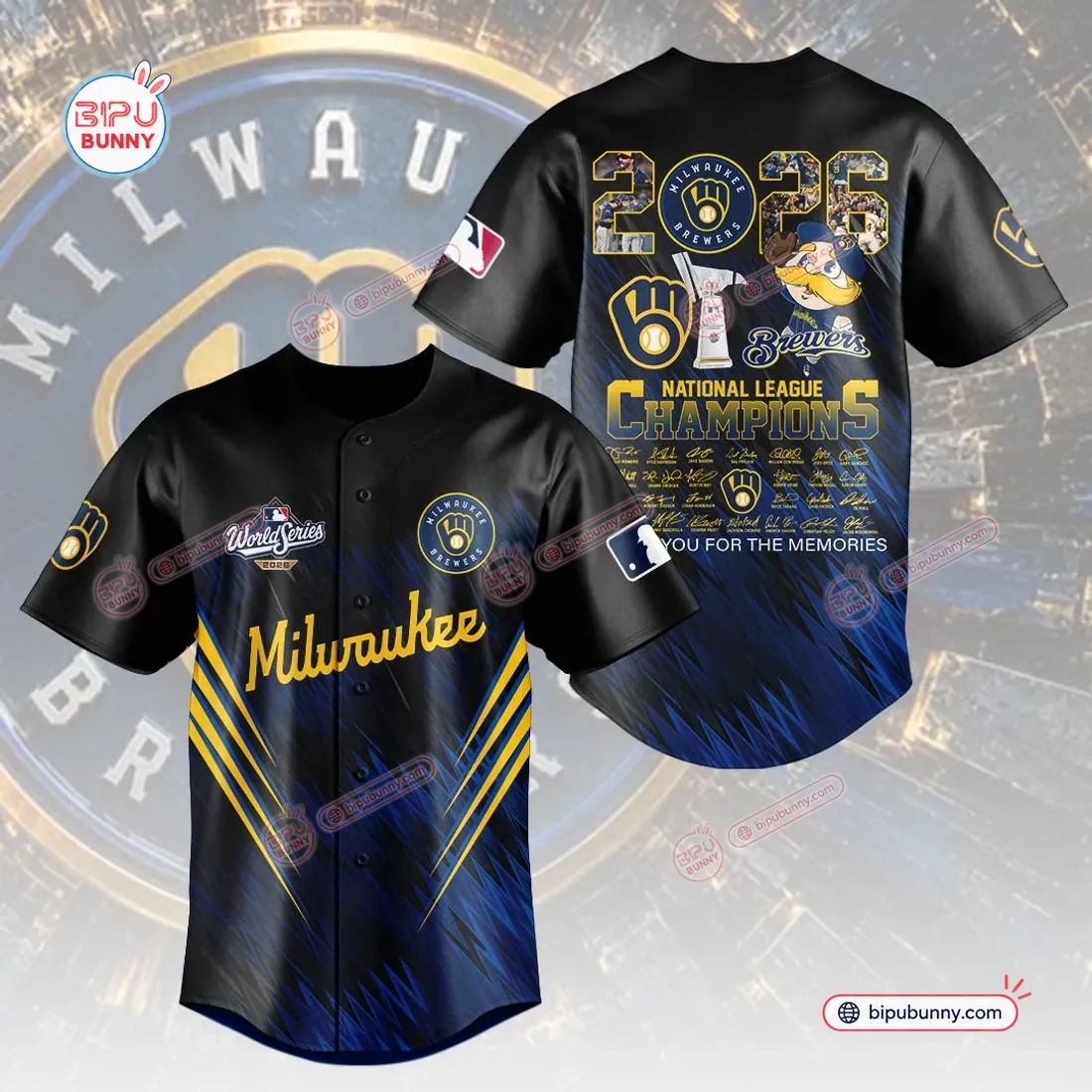 Milwaukee Brewers League Champions Baseball Jersey 2026 Milwaukee Brewers League Champions Baseball Jersey 2026