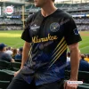 Front view of the Milwaukee Brewers League Champions Baseball Jersey 2026 worn in a stadium setting.