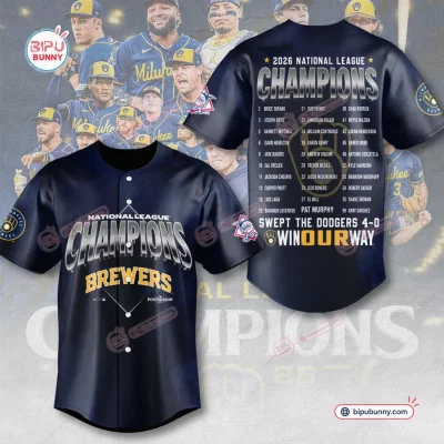 Milwaukee Brewers National League Champions Navy Jersey