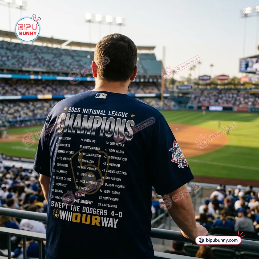 Milwaukee Brewers National League Champions Navy Jersey Milwaukee Brewers National League Champions Navy Jersey