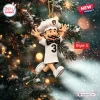 Front view of Milwaukee Brewers Racing Sausages Christmas Ornament shaped like a running chef.