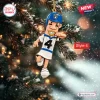 Hanging Milwaukee Brewers Racing Sausages Christmas Ornament on a pine tree branch.