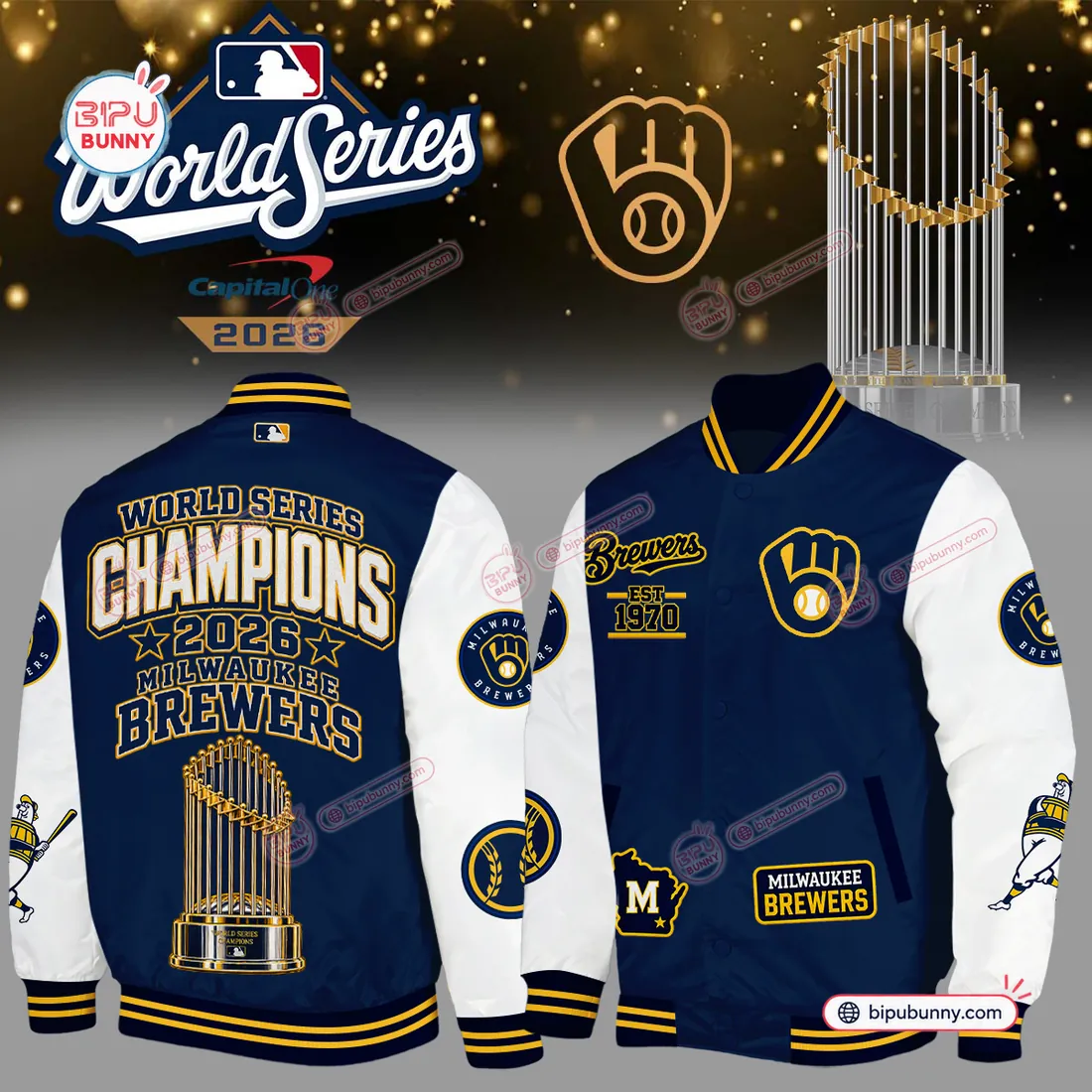 Milwaukee Brewers World Series Champions Varsity Jacket Milwaukee Brewers World Series Champions Varsity Jacket