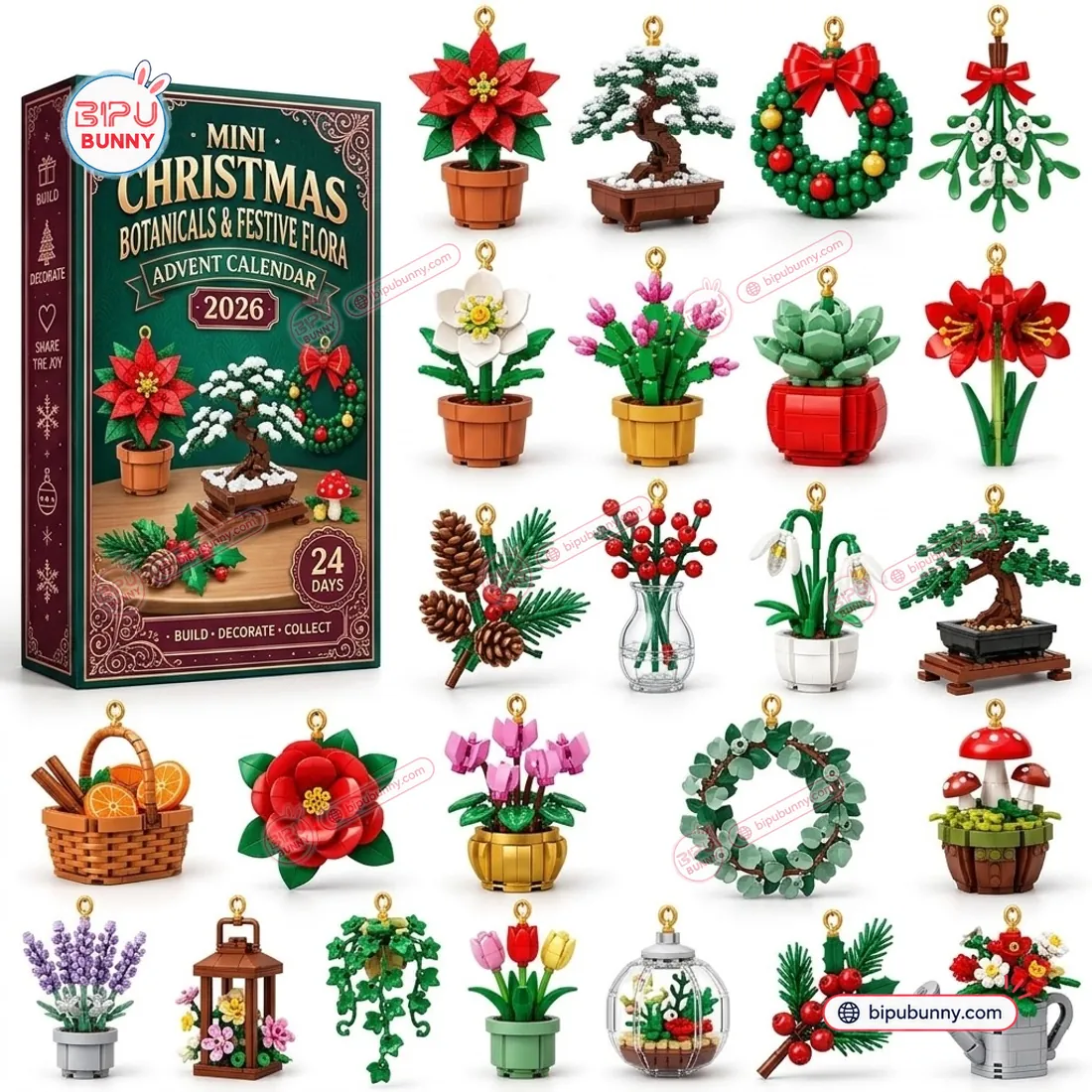 Mini Christmas Botanicals & Festive Flora Brick Ornament Advent Calendar 2026 Mini Christmas Botanicals & Festive Flora Brick Ornament Advent Calendar 2026