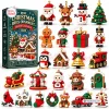 Front view of Mini Christmas Brick Ornament Advent Calendar 2026 packaging and twenty diverse brick-built festive figures.