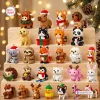 Front view of various animal brick ornaments including highland cow, dogs, cat, and panda on shelves.
