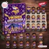 Minnesota Vikings NFL Advent Calendar box displayed next to twenty-four vinyl player figurines.