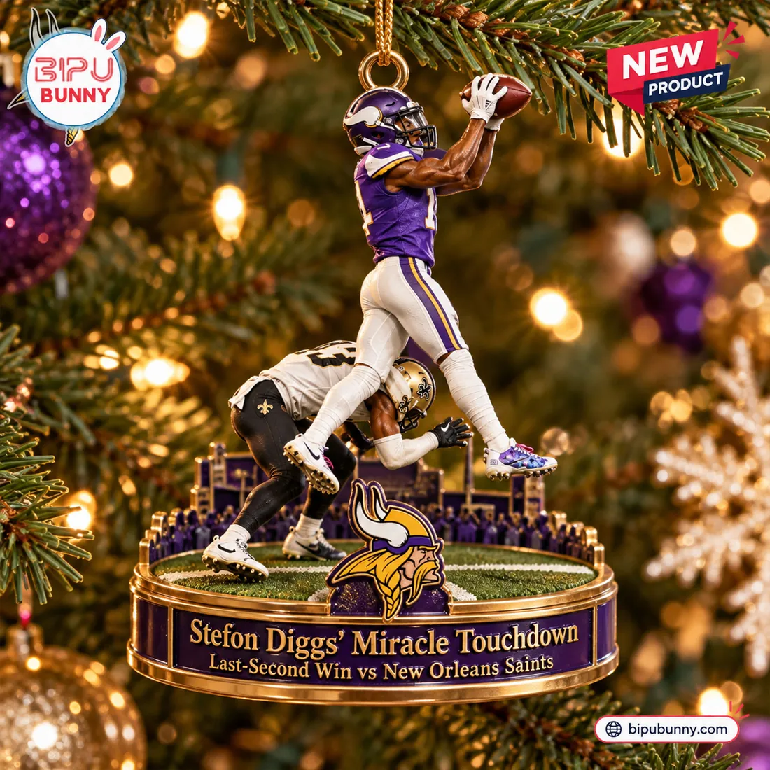 Minnesota Vikings Stefon Diggs Miracle Touchdown Ornament Minnesota Vikings Stefon Diggs Miracle Touchdown Ornament