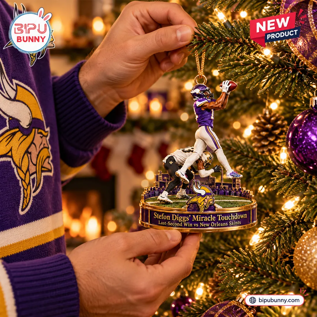Minnesota Vikings Stefon Diggs Miracle Touchdown Ornament gallery detail 3