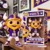 Front view of Minnesota Vikings Viktor The Viking Funko Pop Figure standing beside its retail packaging box.