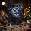 Front view of a blue Monster Energy x Corpse Bride 2026 Advent Calendar box with numbered doors and character keychains.