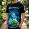 Front view of the Monsters Inc 25th Anniversary Black Shirt featuring Sulley and Mike.